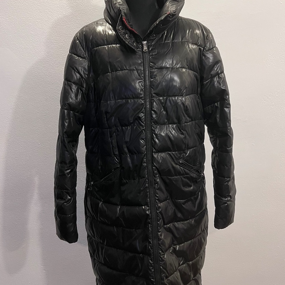 Laurier & Co Black 3/4 Puffer Jacket size Large with hood (used)